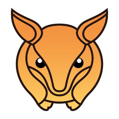 Armadillo Counter logo - stylized armadillo badge